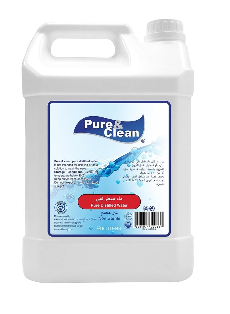 Pure & Clean Distilled Water 5L Bottle
